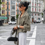 Manteau court à lacets pour femmes