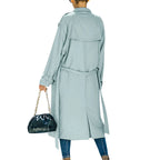 Manteau coupe-vent à double boutonnage pour femmes