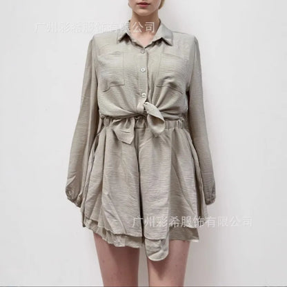 Ensemble 2 Pièces Femme – Chemise Blanche et Short Ample