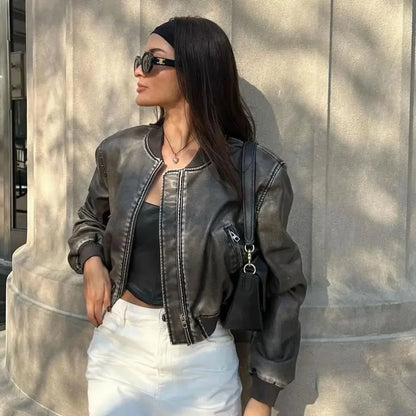 Veste Femme – Similicuir Délavé