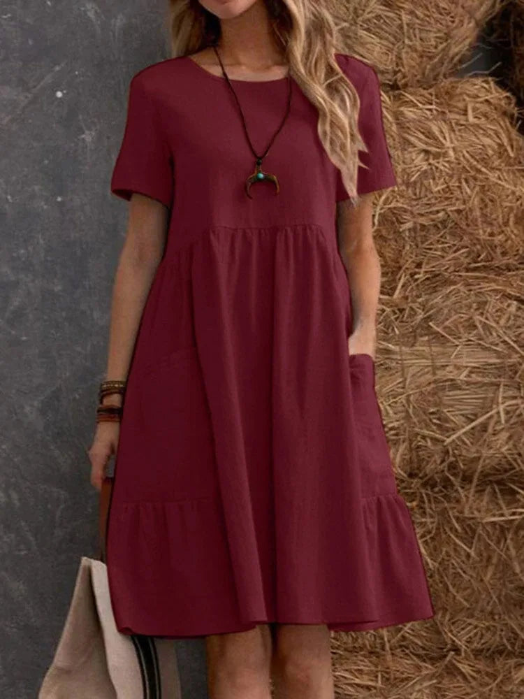 Robes mi-longue décontracté amples pour les femmes