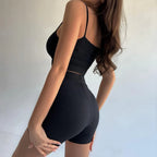 Ensembles deux pièces avec short slim décontracté mince pour femmes