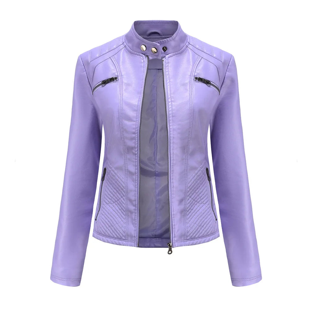 Veste en cuir PU pour femmes