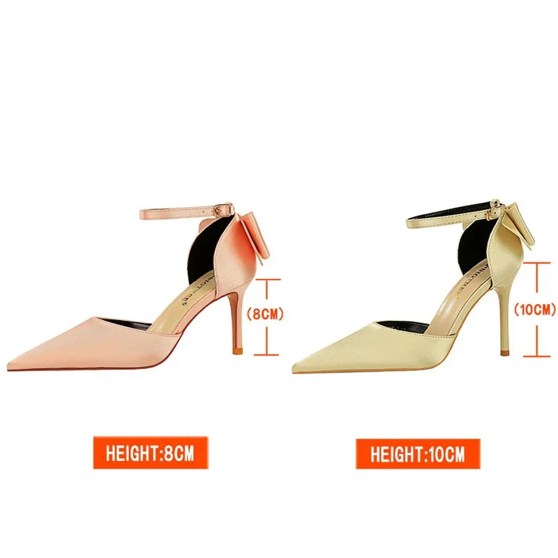Escarpins pointus à talons hauts rose pour femmes