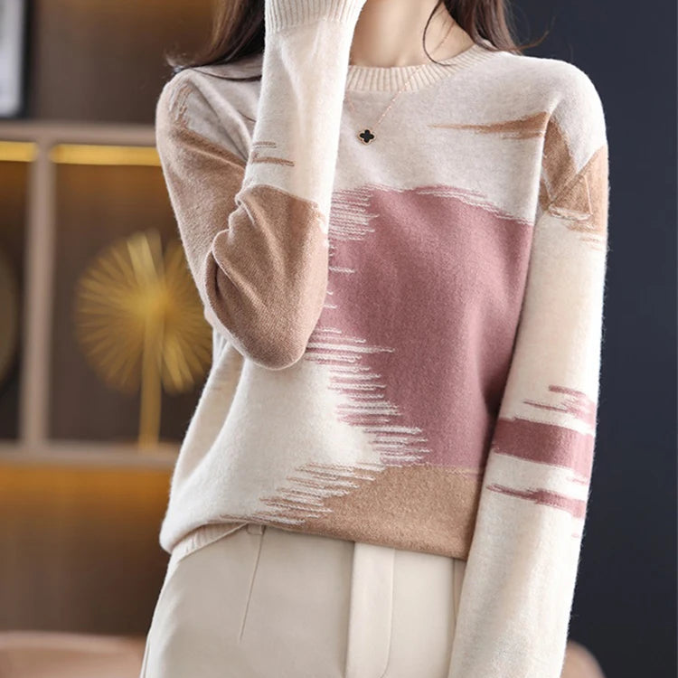Pull chandails cravate et col rond pour femmes