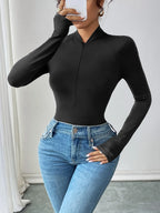Body à col rond moulant pour femmes