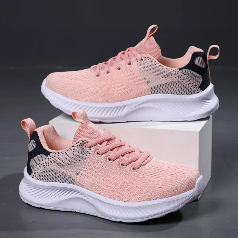 Baskets en tissu respirant à lacets pour femmes