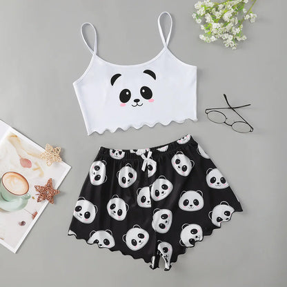 Pyjama 2 Pièces Femme – Bretelles Fines et Imprimé Mimi