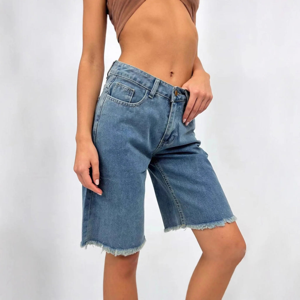 Short en jean ample vintage pour femmes