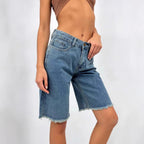 Short en jean ample vintage pour femmes