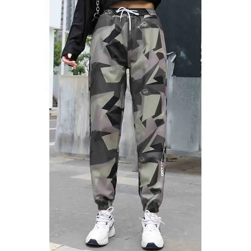 Pantalon camouflage taille haute élastique pour femmes