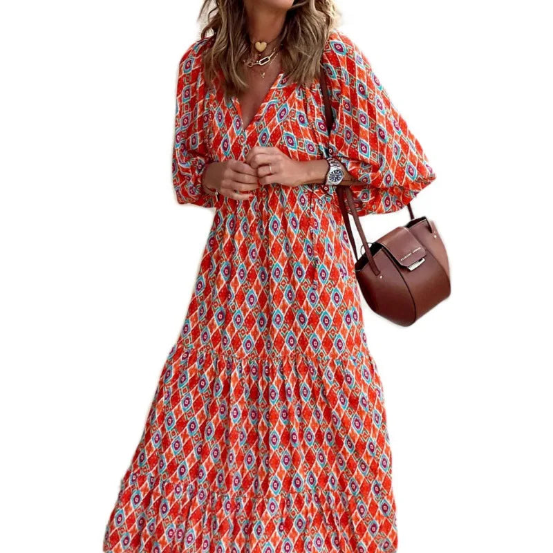 Robe longue à volants pour femmes