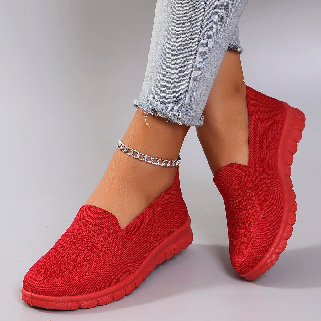 Chaussures plates d'été en maille respirante pour femmes