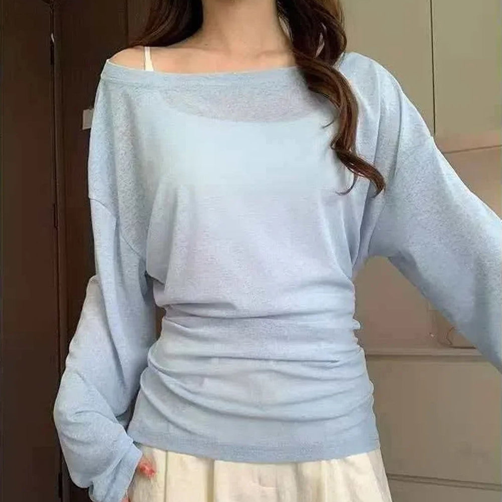 Top Transparent Femme – Épaules Dénudées et Taille Nouée
