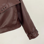 Blousons bomber en similicuir pour femmes