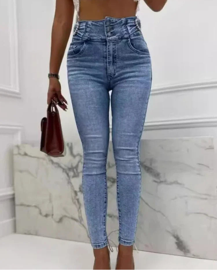 Pantalon crayon en jean pour femmes