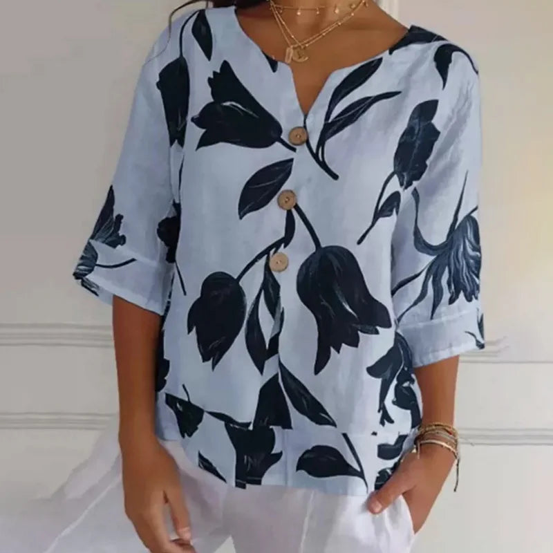 Chemise à col trois quarts pour femmes