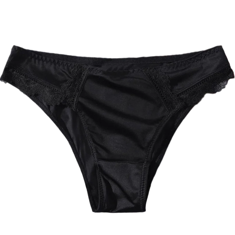 String triangle en soie satin pour femmes