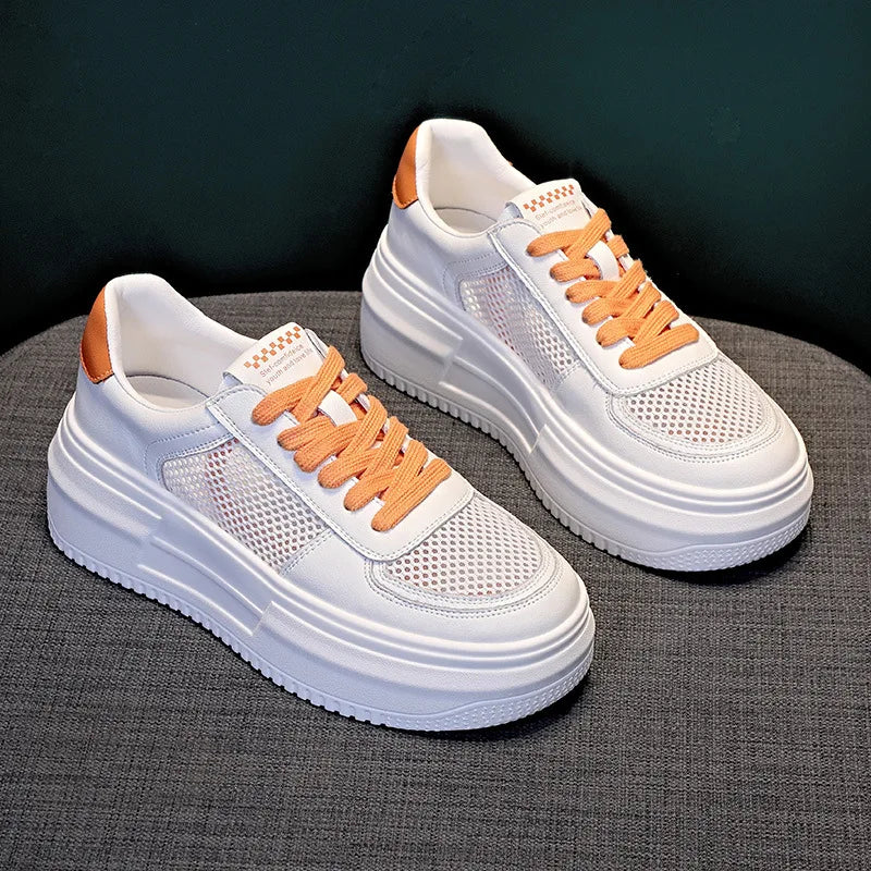 baskets en cuir véritable pour femmes,