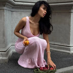 Robe longue en maille texturée de qualité supérieure pour femmes