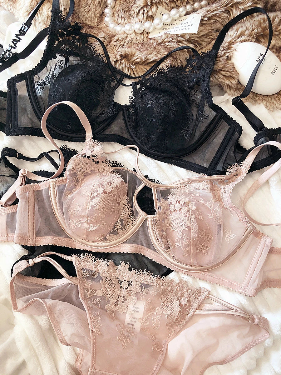 Ensemble soutien-gorge push-up à bretelles réglables et culotte pour femmes
