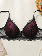Ensemble de lingerie sexy en dentelle brodée en V profond pour femmes