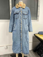 Veste en jean épaisse à simple boutonnage pour femmes