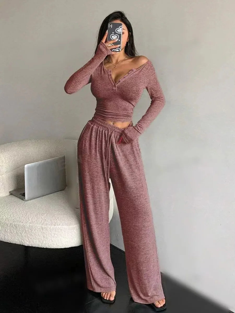 Pyjama moulant à manches longues pour femmes