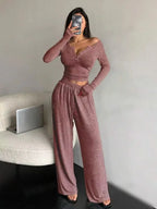 Pyjama moulant à manches longues pour femmes