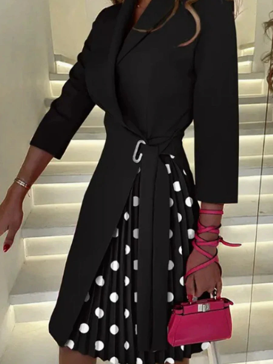 Robe blazer élégante à détails noués pour femmes