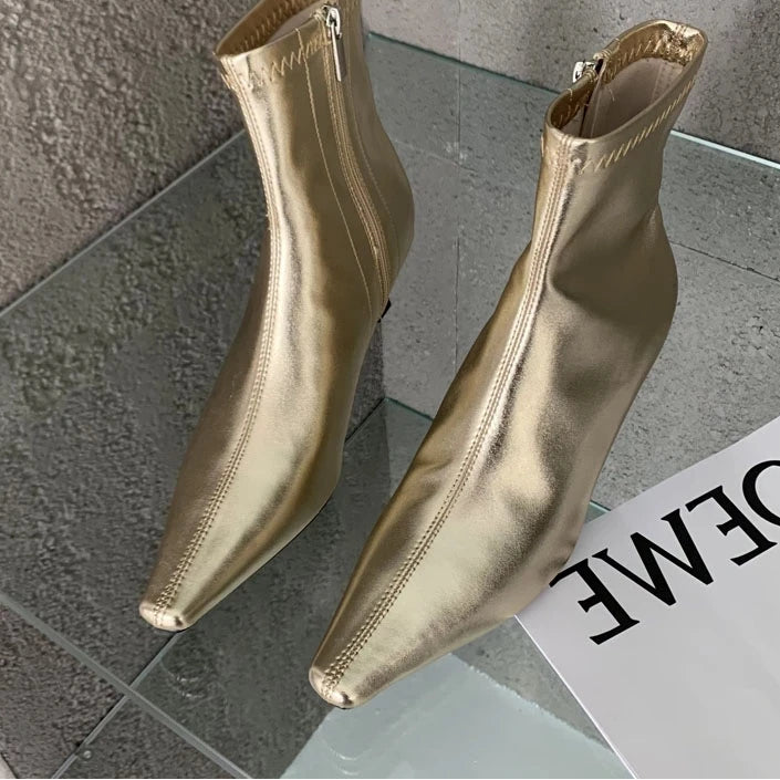 Bottines confortable en cuir souple pour femmes
