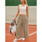 Pantalon à poches avec cordon de serrage pour femmes