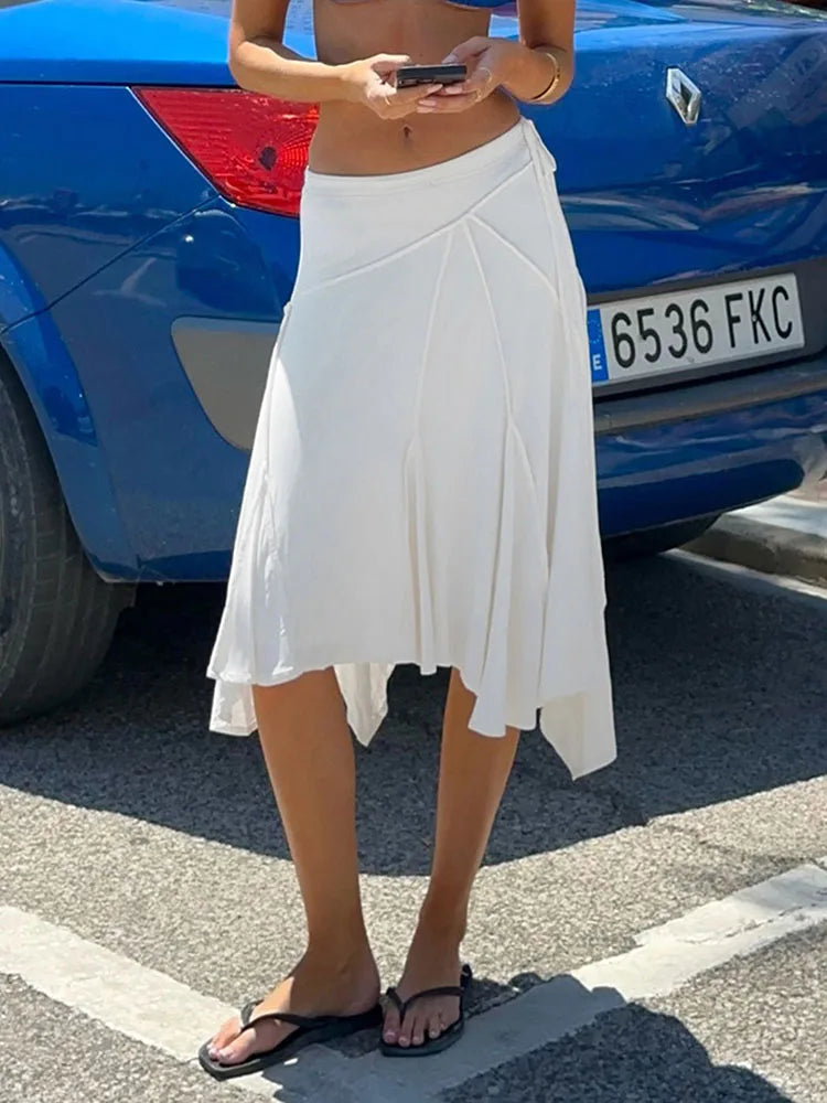 Jupe Asymétrique Femme – Laçage Décontracté