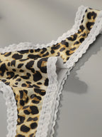 String en dentelle imprimé léopard pour femmes