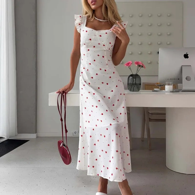 Robe imprimée de roses pour femmes