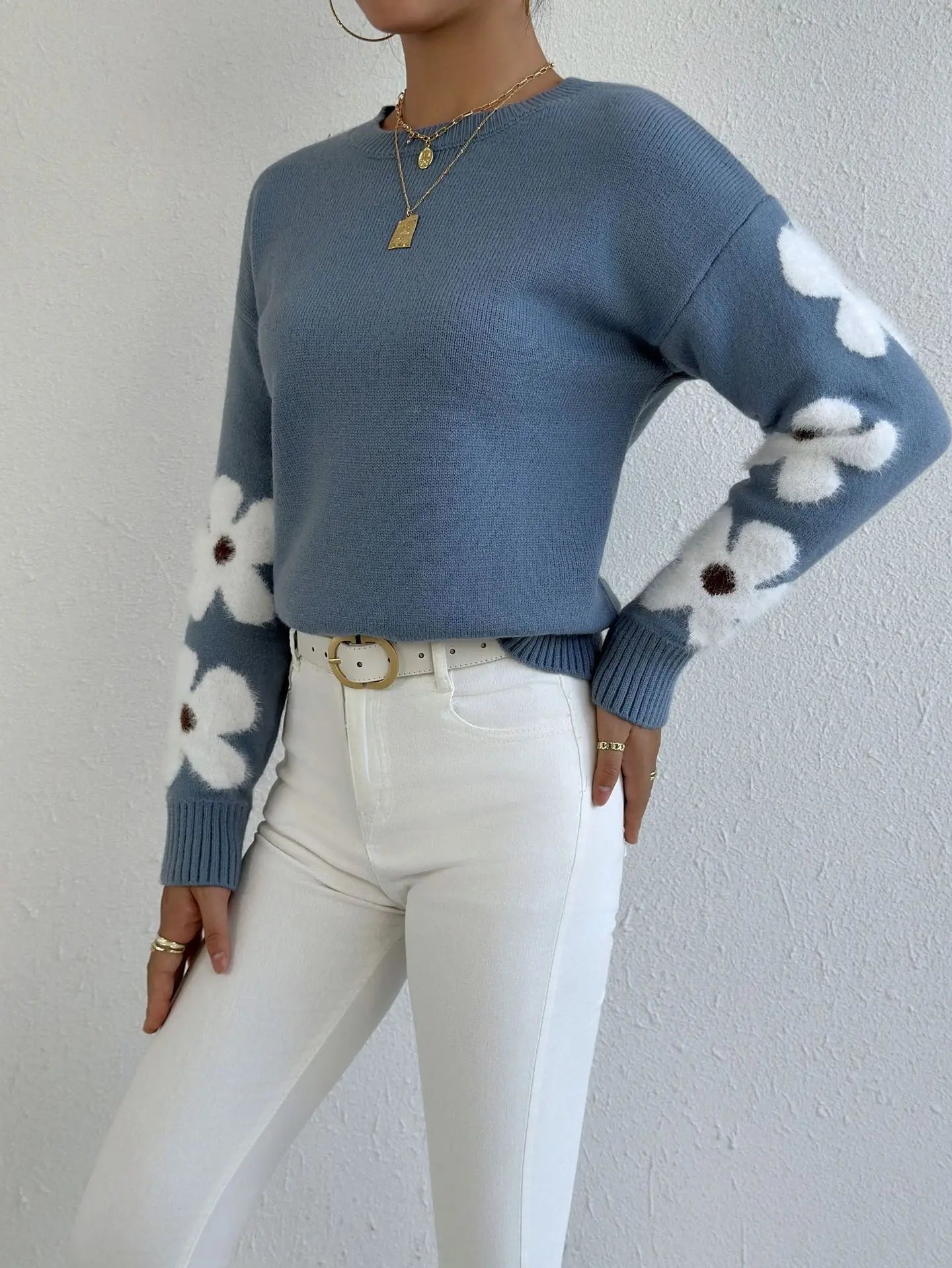 Pull en maille à manches longues pour femmes