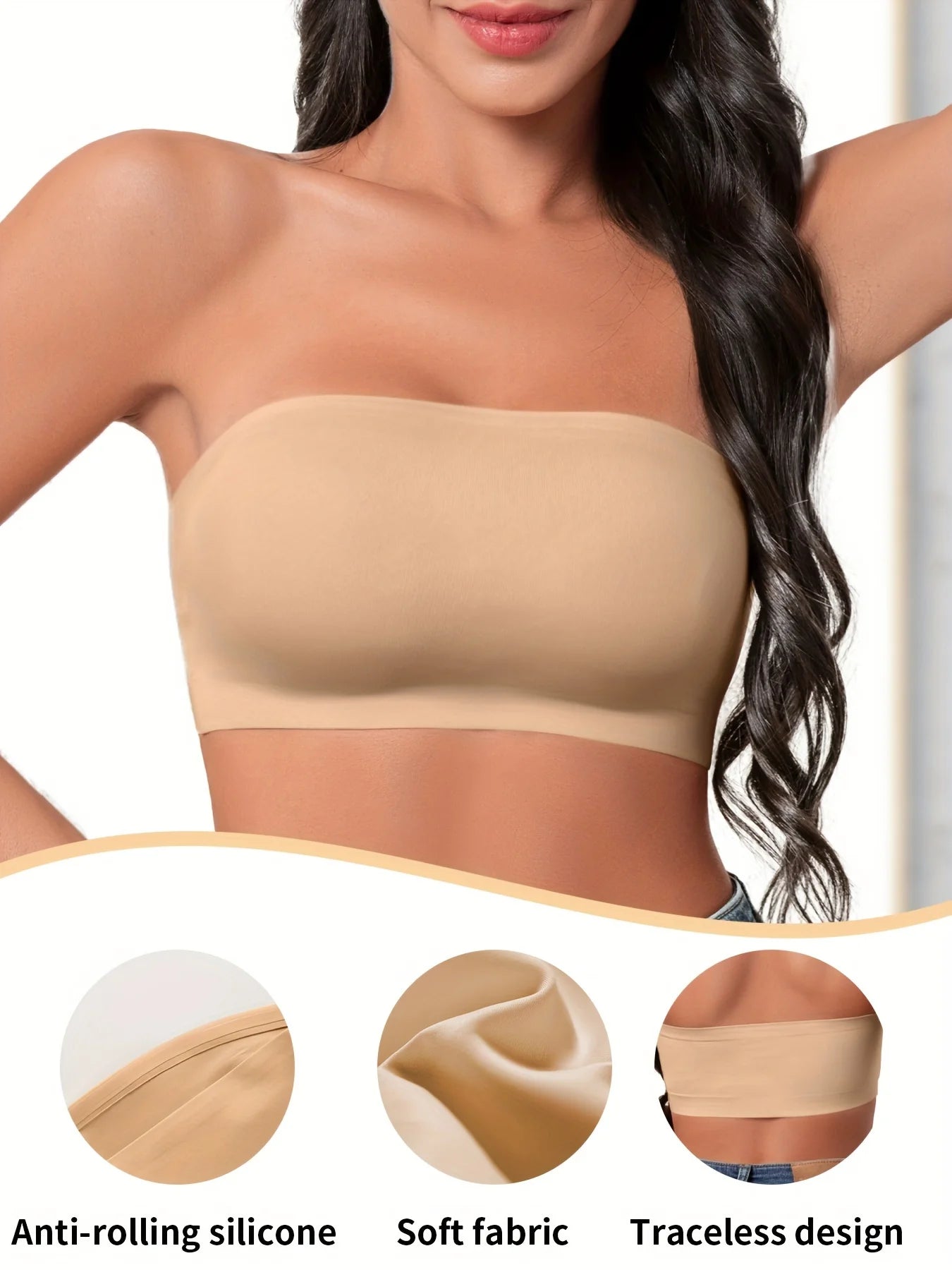 Soutien-gorge sans bretelles et sans couture pour femmes