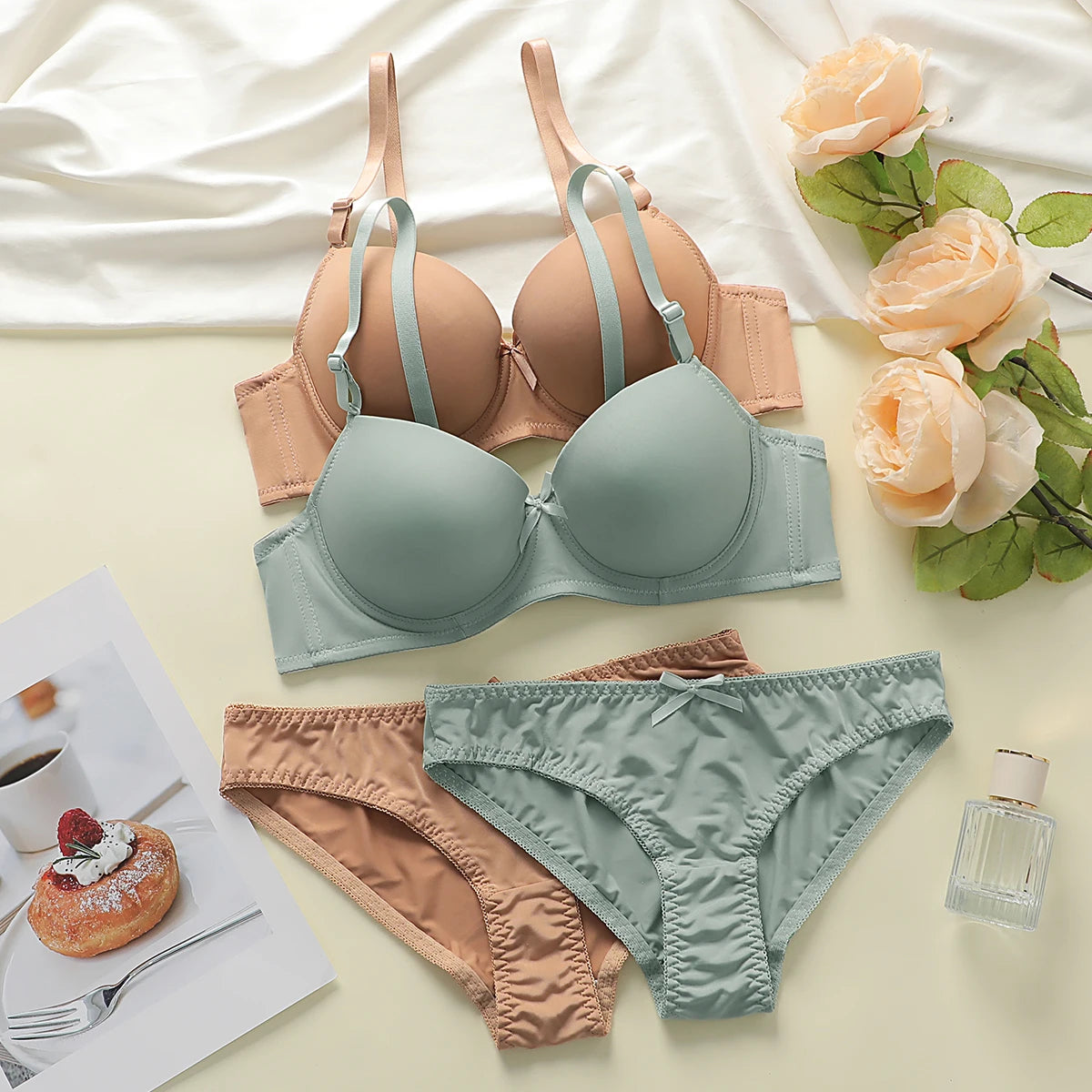 Ensemble de soutien-gorge push up et culotte pour femmes