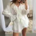 Ensembles deux pièces Cardigan à lacets, petit haut + short pour femmes