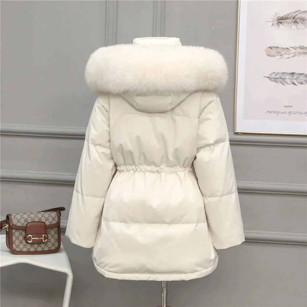 Manteau d'hiver matelassée en duvet pour femmes