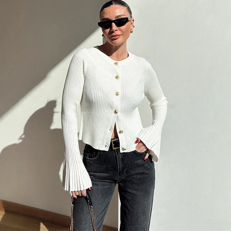 Cardigan à simple boutonnage pour femmes