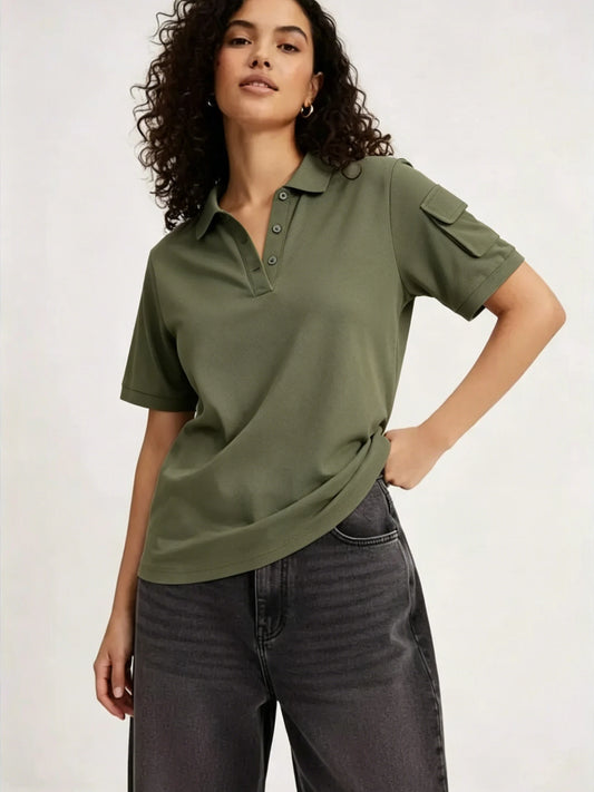 Polo Uni Femme – Style Intemporel