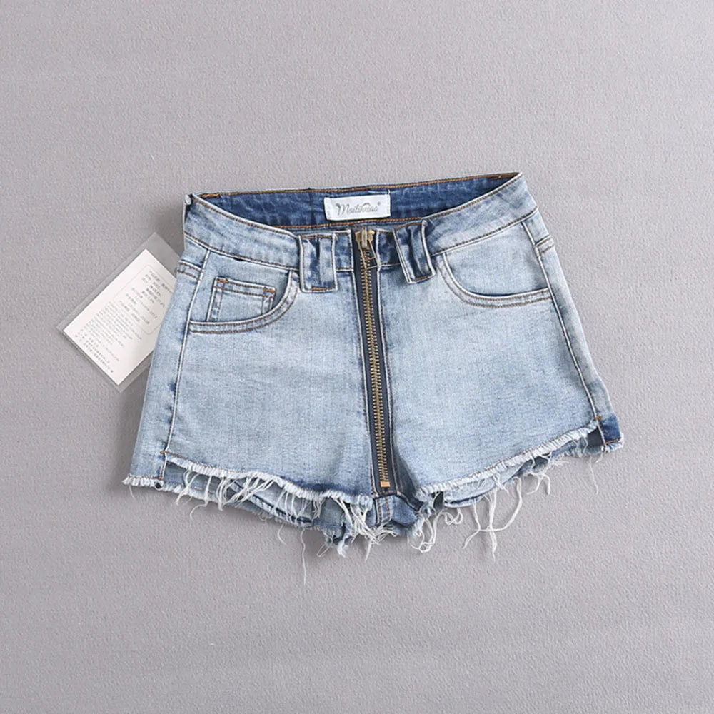 Short en jean à lacets pour femmes