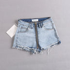 Short en jean à lacets pour femmes