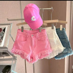 Short à franges patchwork pour femmes