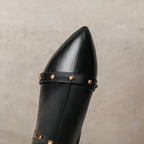 Bottes hautes à bout pointu et talon aiguille de 8 cm pour femmes