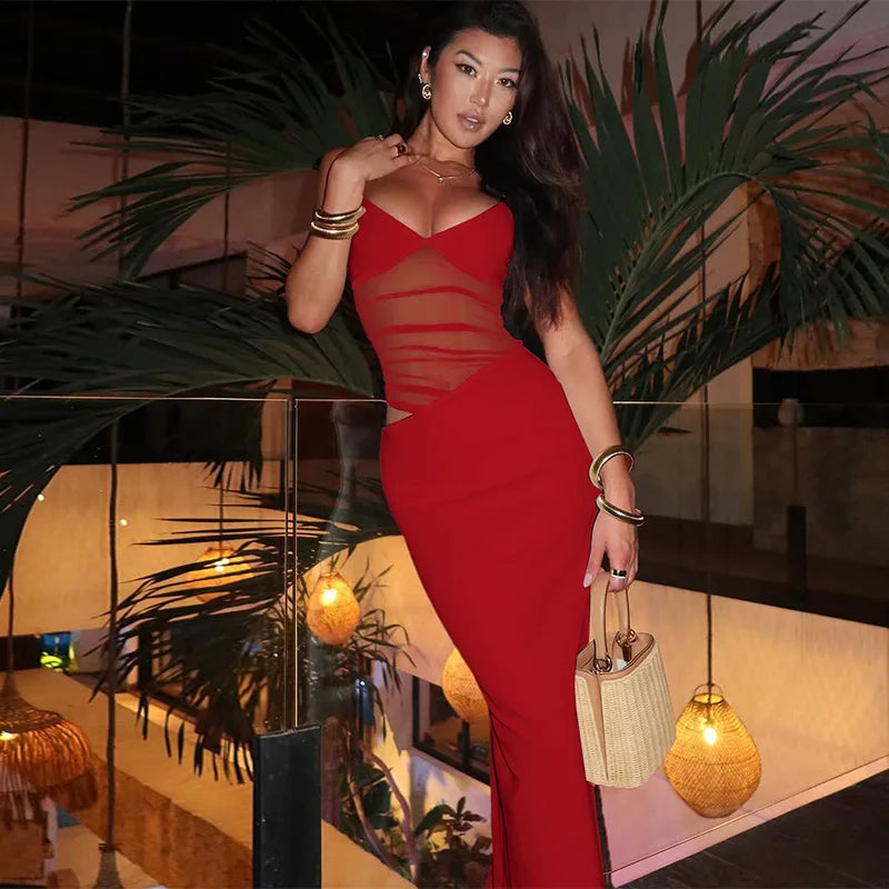 Robe longue transparente pour femmes