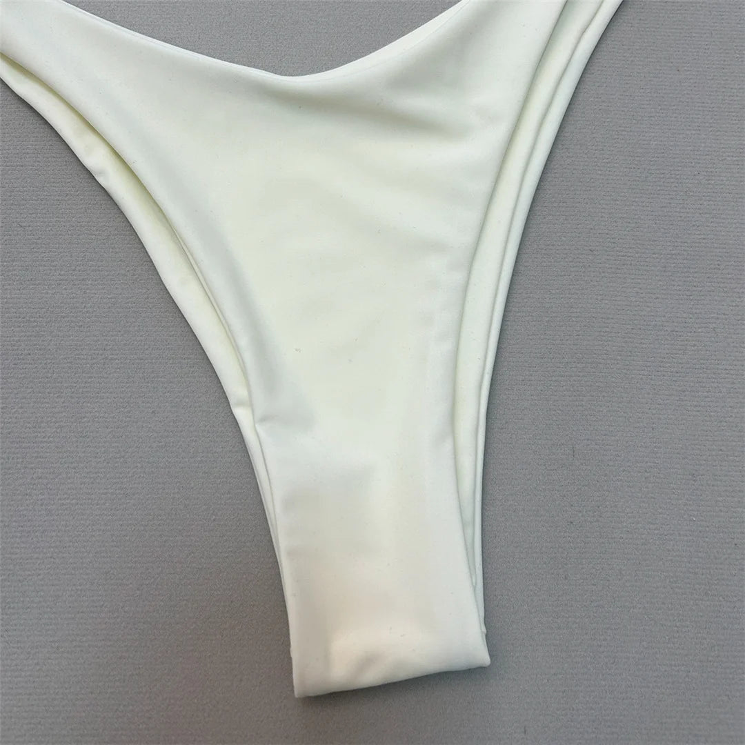 Maillot de bain brésilien deux pièces à lacets pour femmes