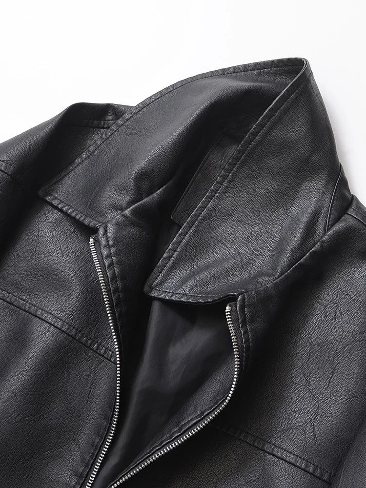 Veste vintage en faux cuir pour femmes