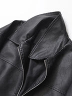 Veste vintage en faux cuir pour femmes